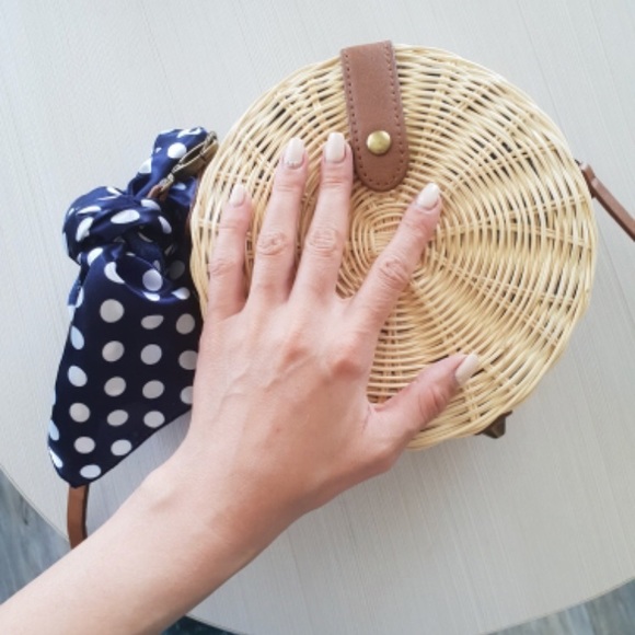 🆕 TULUM Circle Woven Rattan Crossbody - Picture 6 of 8